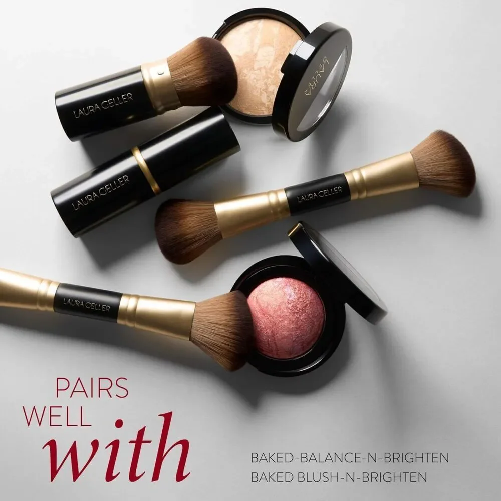 Laura Geller 2pc Retractable Airbrush Kabuki Brush + Dual-Ended Makeup Brush Set